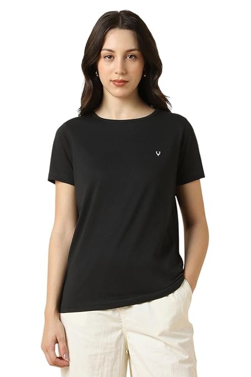 Women’s Black Round-Neck T-Shirt – Classic Everyday Wear