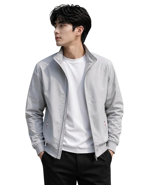 Men’s Light Grey Casual Jacket – Stylish Everyday Wear