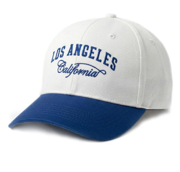 White and Blue Los Angeles Baseball Cap