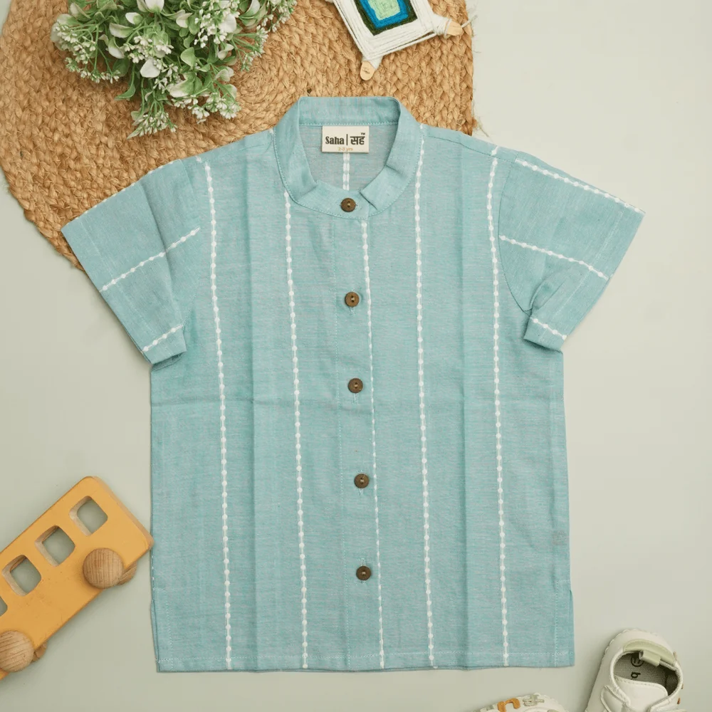 Kids’ Blue Striped Cotton Shirt
