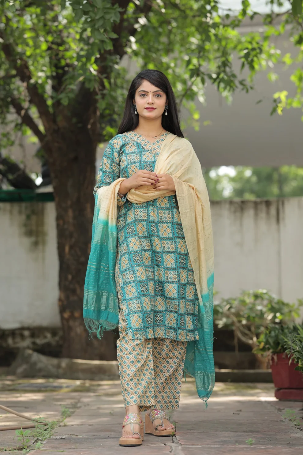 Printed Cotton Suit Set